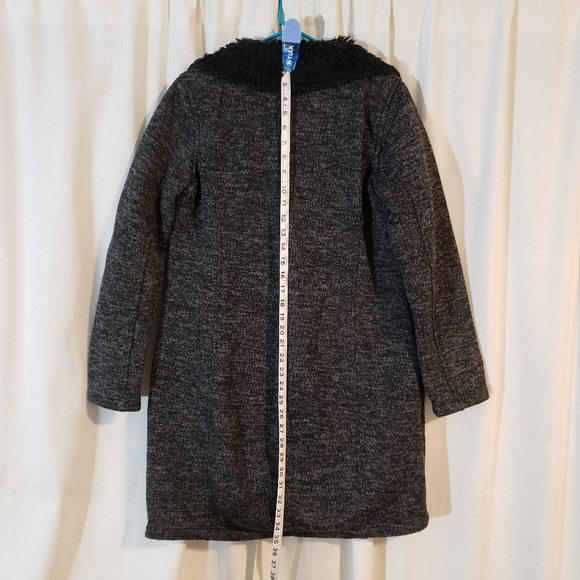 DB Faux Fur Knit Button Down Pea Coat - Medium - Picture 5 of 10